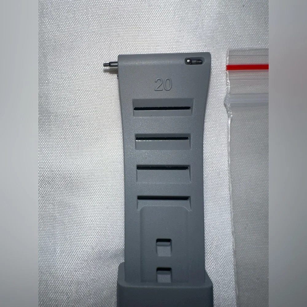 Gray Silicone Watch Strap with Silver Buckle